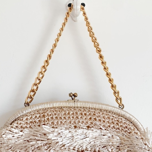 Vintage Holt Renfrew & Co. Champagne Colored Confetti Textured Bag - Picture 3 of 8